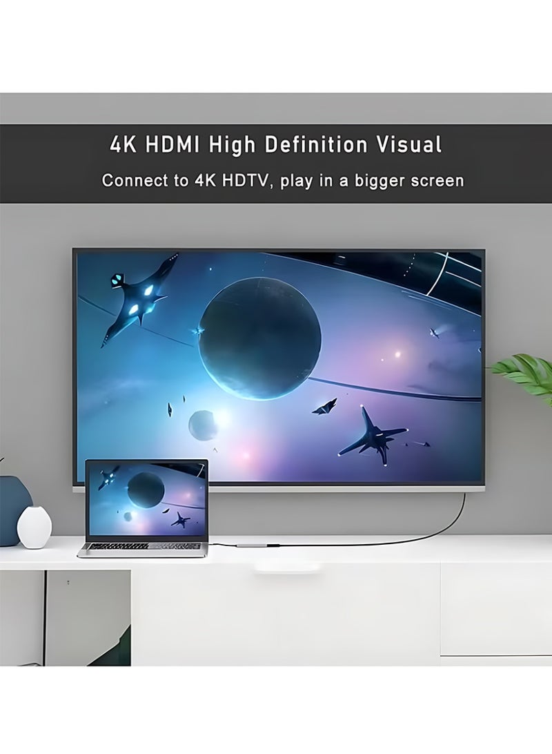 CLAVON 6 in 1 USB C Hub with 100W PD Charging, Type C to HDMI 4K 30Hz Adapter, USB Hub 3.0 5Gbps Data Transfer Ports, Compatible for MacBook Pro/Air 2023 M2/M1, iPad Pro/Air, HP, Dell, ASUS, Lenovo, etc - Image 3